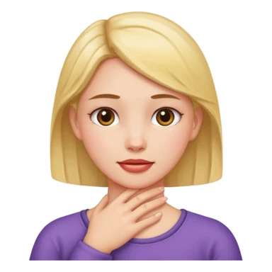 girl holding neck sticker