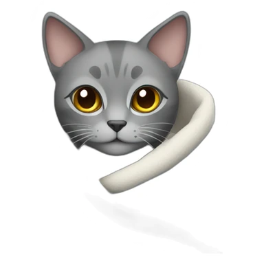 gray cat wrapped in a blanket sticker