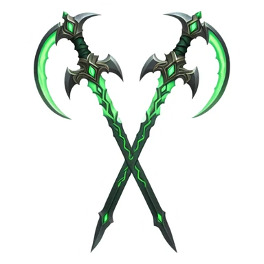 World of Warcraft warglaives weapon, curved blades like Illidan's weapons sticker