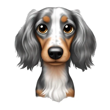 Tri Merle long haired Dachshund sticker