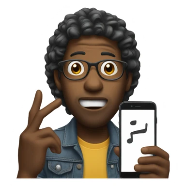 Musician surprised holding his phone sticker