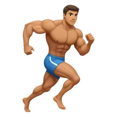 a muscular man running from his wife sticker