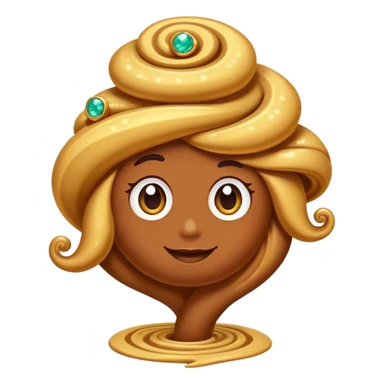 Golden swirly Poop with gemstones in it sticker