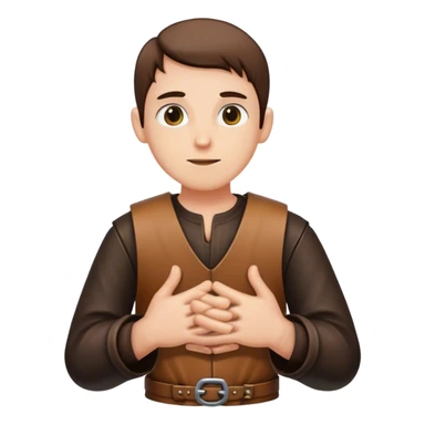 Outfit worn by a DnD themed character. basic low level clothes. clothes only above the waist. The clothes are only above the waist. The character's hands are not visible and the character is in idle position. sticker