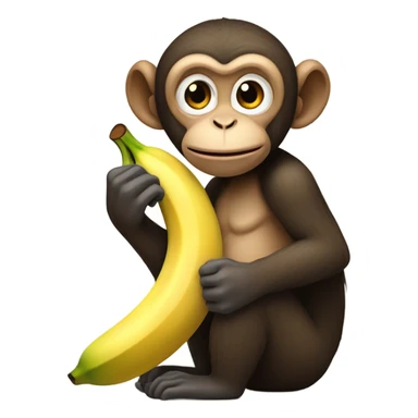 Monkey eating banana  sticker