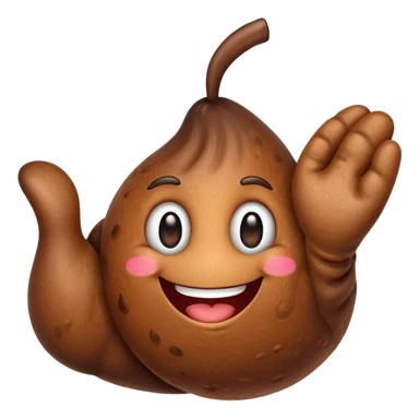 hand presenting a smiling poo emoji sticker