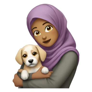 pretty woman with hijab hugging a dog sticker