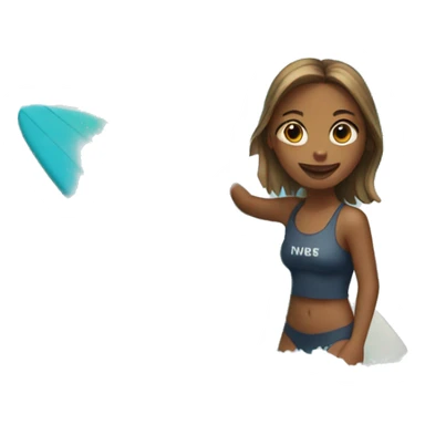 Surfing girl sticker