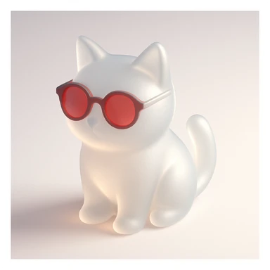 Cat wearing sunglasses, red tint sticker