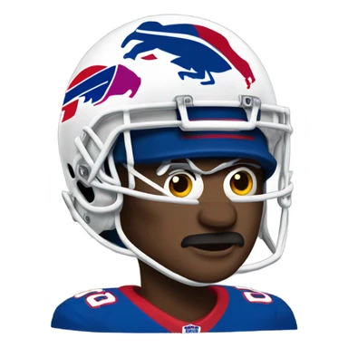 Kc chief wearing a Buffalo Bills helmet  sticker