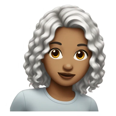 pretty girl with black wavy hair sticker