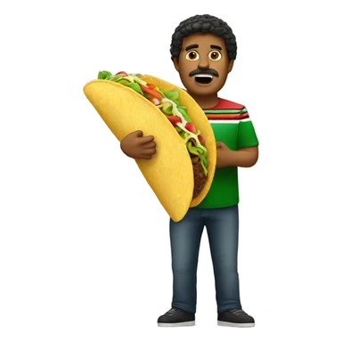 Big Mexican eating a taco sticker