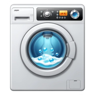 washing machine with bubbles sticker