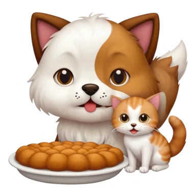 Dog eating a cat  sticker