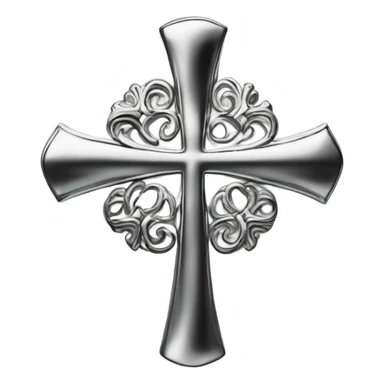 Chrome heart cross sticker
