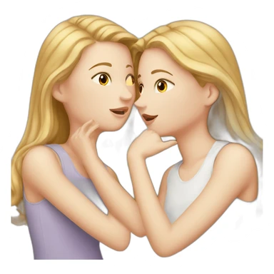 one white girl whispers in the ear of another white girl sticker