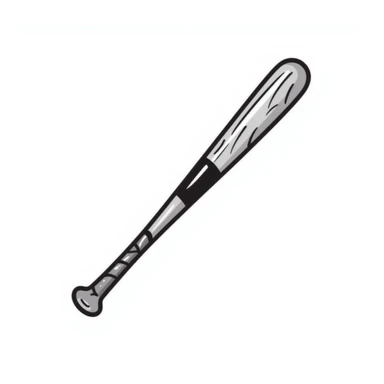 tongkat baseball, hand drawn doodle style sticker