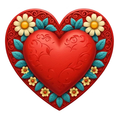 heart with a floral border sticker