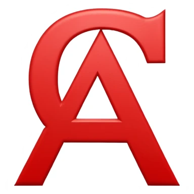 White text letter A in red square sticker
