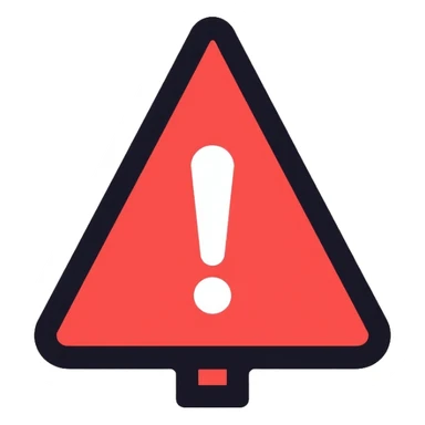warning bell with red exclamation mark sticker