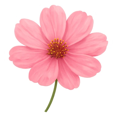 pink flower, digital illustration sticker