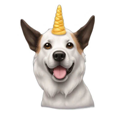 Chien avec corne de licorne sticker