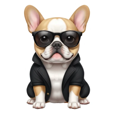 French bulldog with sunglasses  sticker