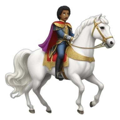 prince riding on a white horse sticker