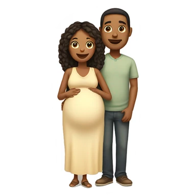A pregnant woman with her husband  sticker