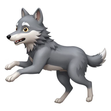 Wolf run cartoon sticker