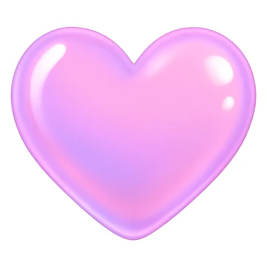 heart with a pink iridescent bubble effect, clean digital illustration, no background sticker