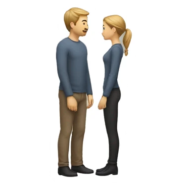 2 people talking while standing with arm movements sticker