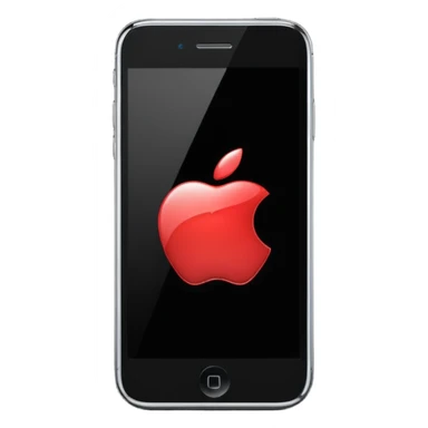 iPhone Apple logo on a black phone screen sticker