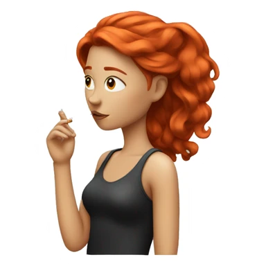 red haired girl smoking  sticker