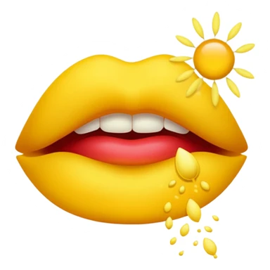 Lips blowing glowing pollen sticker