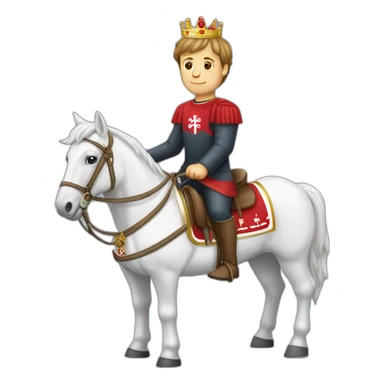 Thomas müller sur un cheval blanc avec une couronne sticker
