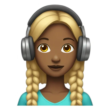 Girl in headphones sticker