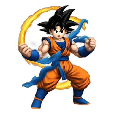 goku con las 7 bolas de dragon alrededor sticker