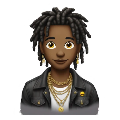 young hustler with dread lock hair with lots of money in both hands wearing jewelry chain sticker