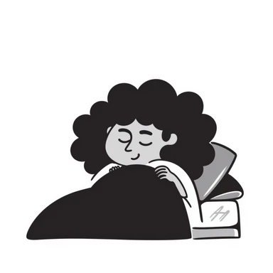 dark skin girl sleeping under covers sticker