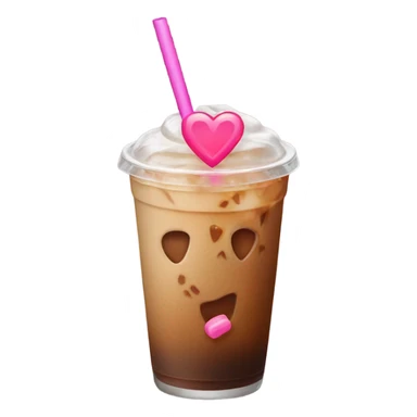 iced coffee orange straw pink ♡ sticker