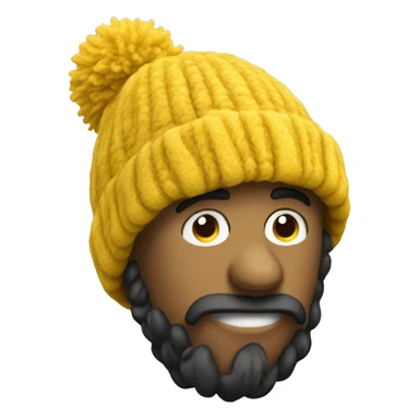Yellow wooly hat with bobble on its own sticker