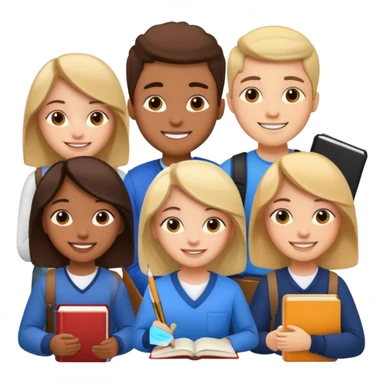 educational project, group of students sticker