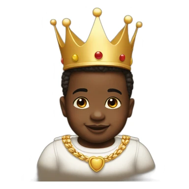 baby biggie with a crown on his head smiling sticker