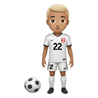 White soccer jersey turn around with number 22 and my name RONIHO sticker