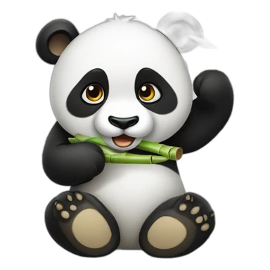 Panda eating bamboo  sticker