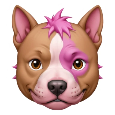 very tattoed face pitbull dog with pink spiky hair sticker
