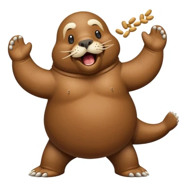 Walrus dancing with peanuts sticker