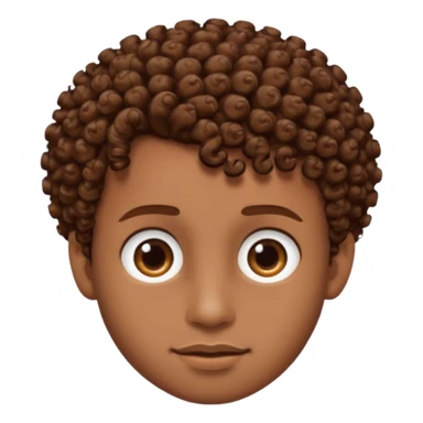 Create an emoji of YouTuber DavidMC's face - he has hair with short sides but a curly top, it is brown sticker