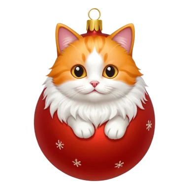 cute cat playing with a christmas ornaments sticker